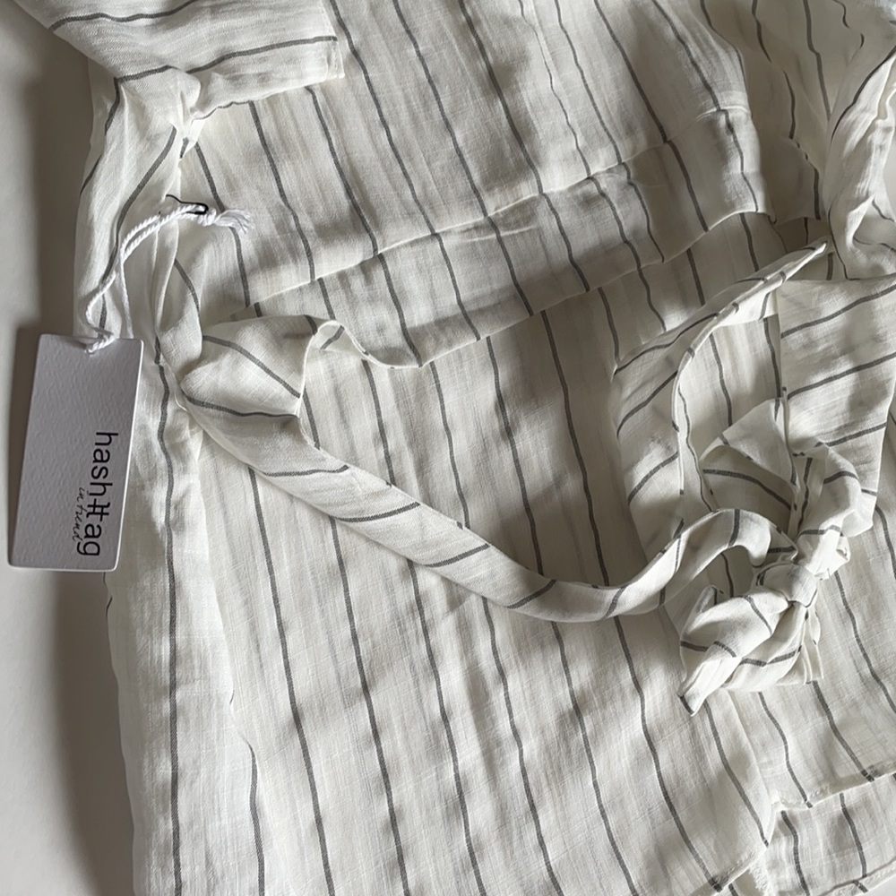hashttag in trend striped back tie top - Picture 6 of 7